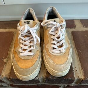 P448 Woman’s Tan and White Sneakers